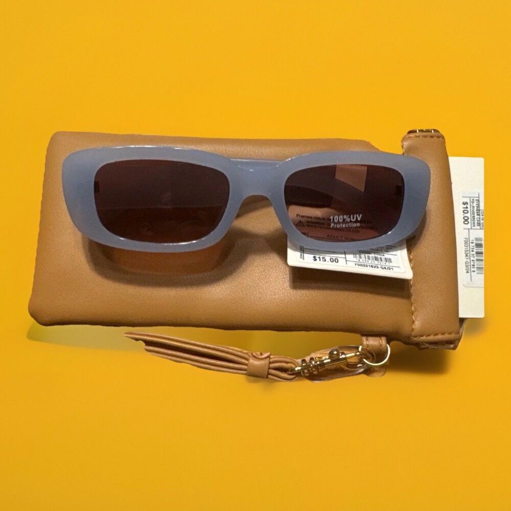 Women’s Sunglasses A New Day 100% UV Protection + Soft Leather Case